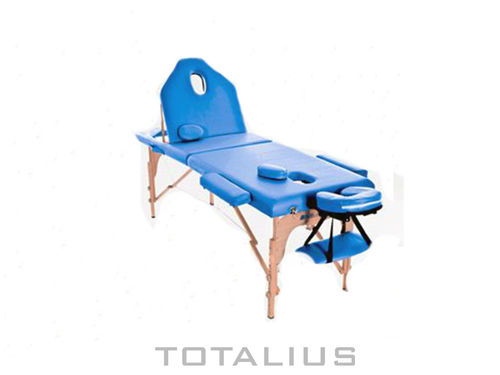 Camilla de masaje plegable de madera 186 x 66 cms con respaldo Plus Color Azul